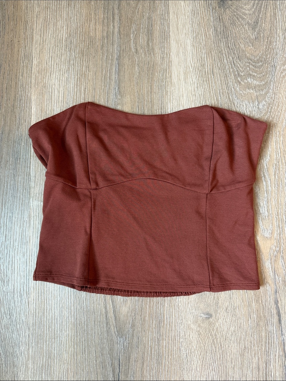 A new day- Strapless Rust Crop Top- size small